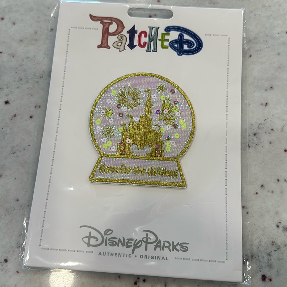 Disney Parks Authentic Original Patch - Cinderellas Castle Snow Globe